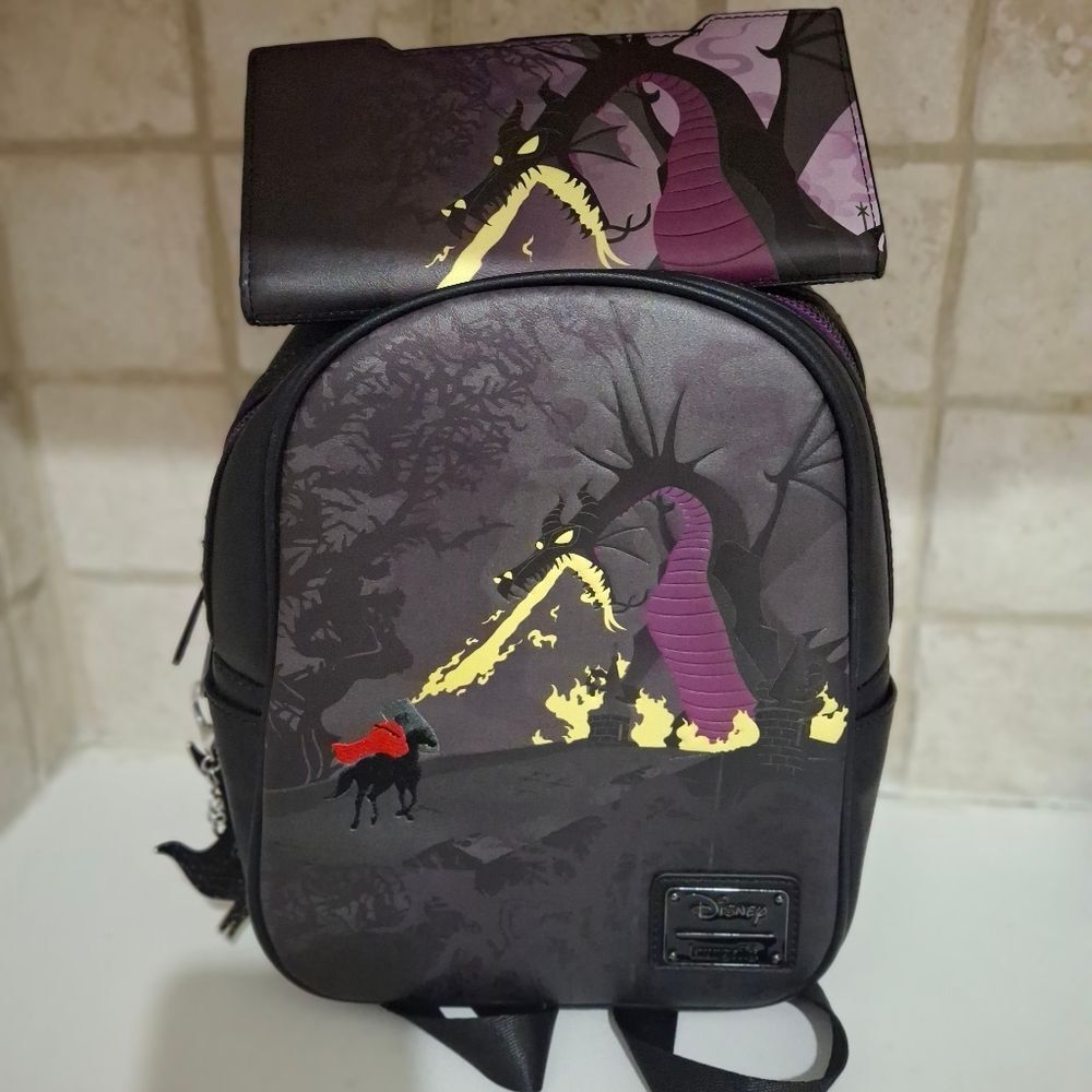Loungefly Maleficent Sleeping Beauty Wallet & Mini Backpack Set